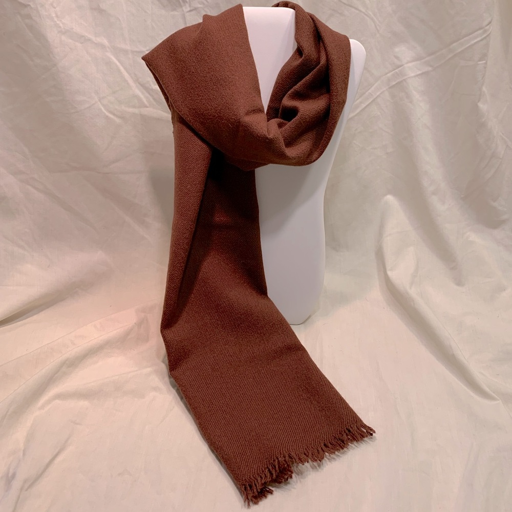 Cisco Vintage Virgin Wool Brown Scarf, Unisex